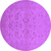 Round Oriental Purple Traditional Rug, urb916pur