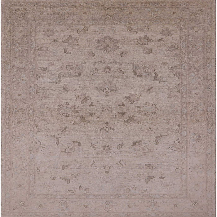 Square Mid-Century Modern Rose Purple Oriental Rug, urb916