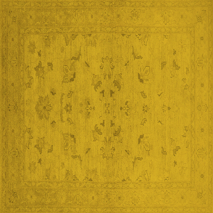 Square Oriental Yellow Traditional Rug, urb916yw