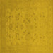 Square Oriental Yellow Traditional Rug, urb916yw