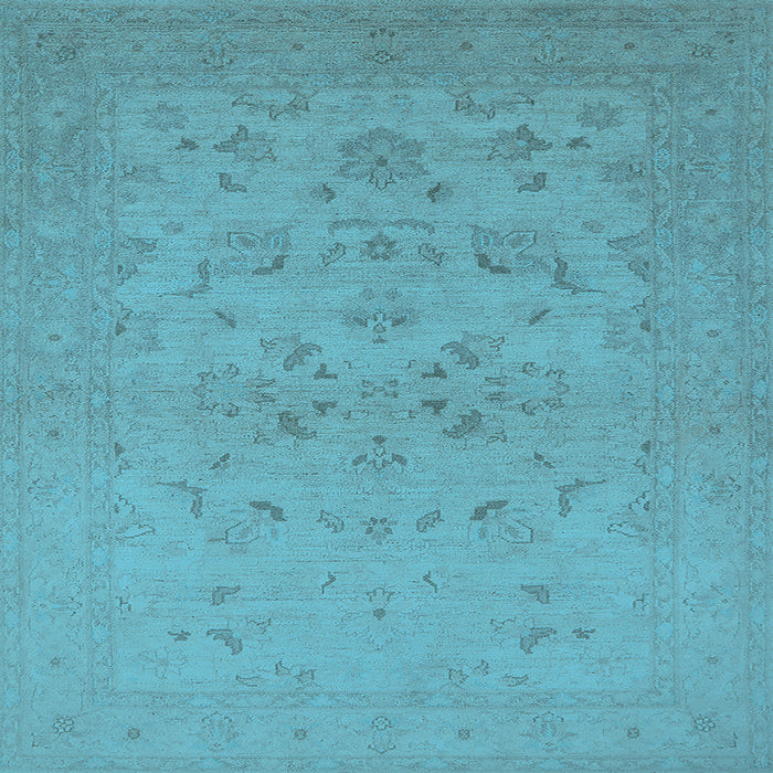 Square Oriental Light Blue Traditional Rug, urb916lblu