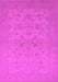Machine Washable Oriental Pink Traditional Rug, wshurb916pnk