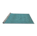 Sideview of Machine Washable Oriental Light Blue Traditional Rug, wshurb916lblu