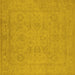 Square Machine Washable Oriental Yellow Traditional Rug, wshurb917yw