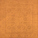 Square Machine Washable Oriental Orange Traditional Area Rugs, wshurb917org