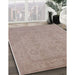 Machine Washable Industrial Modern Khaki Rose Pink Rug in a Family Room, wshurb917