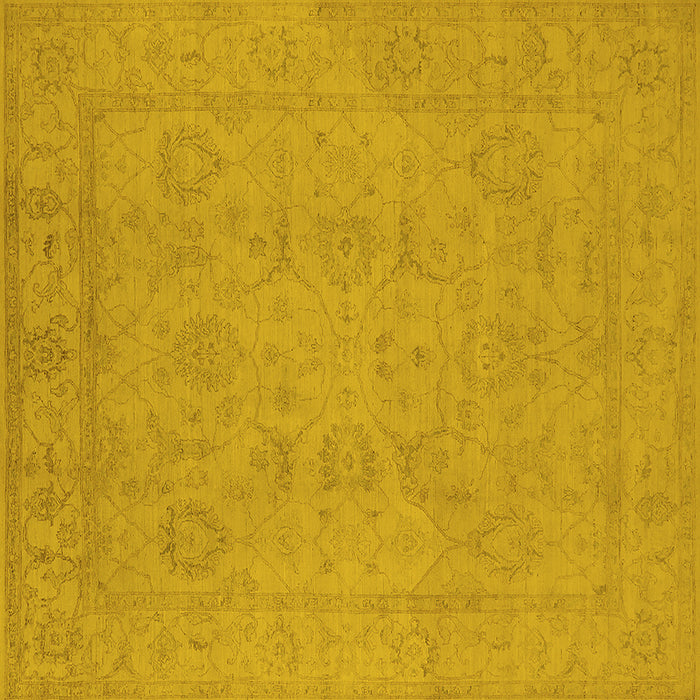 Square Oriental Yellow Traditional Rug, urb917yw