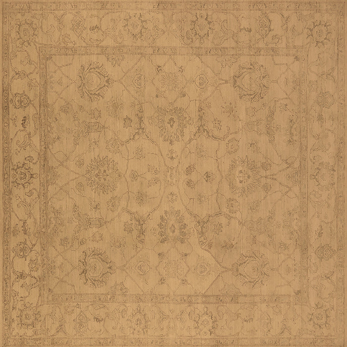 Square Oriental Brown Traditional Rug, urb917brn