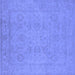 Square Machine Washable Oriental Blue Traditional Rug, wshurb917blu