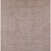 Square Machine Washable Industrial Modern Khaki Rose Pink Rug, wshurb917