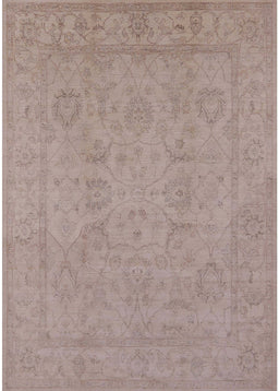 Mid-Century Modern Khaki Rose Pink Oriental Rug, urb917