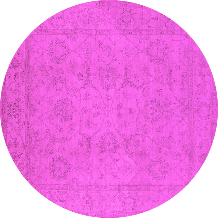 Round Oriental Pink Traditional Rug, urb917pnk