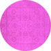 Round Oriental Pink Traditional Rug, urb917pnk