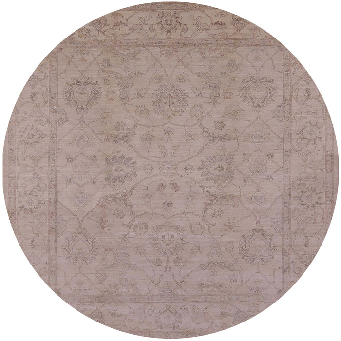 Round Machine Washable Industrial Modern Khaki Rose Pink Rug, wshurb917