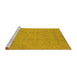 Sideview of Machine Washable Oriental Yellow Traditional Rug, wshurb917yw