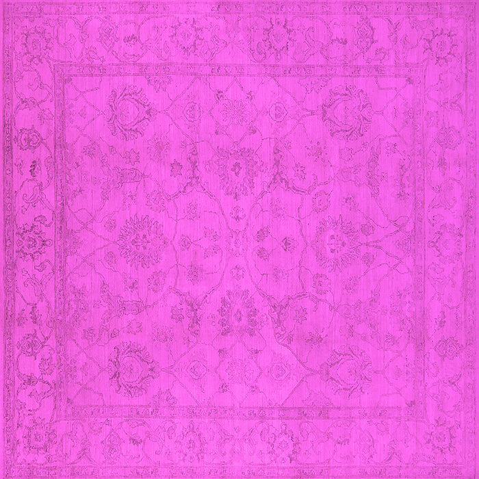 Square Machine Washable Oriental Pink Traditional Rug, wshurb917pnk