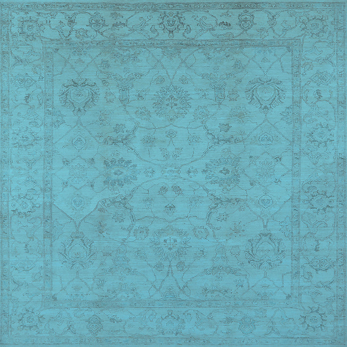 Square Oriental Light Blue Traditional Rug, urb917lblu