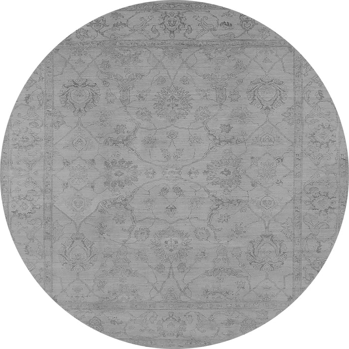 Round Oriental Gray Traditional Rug, urb917gry