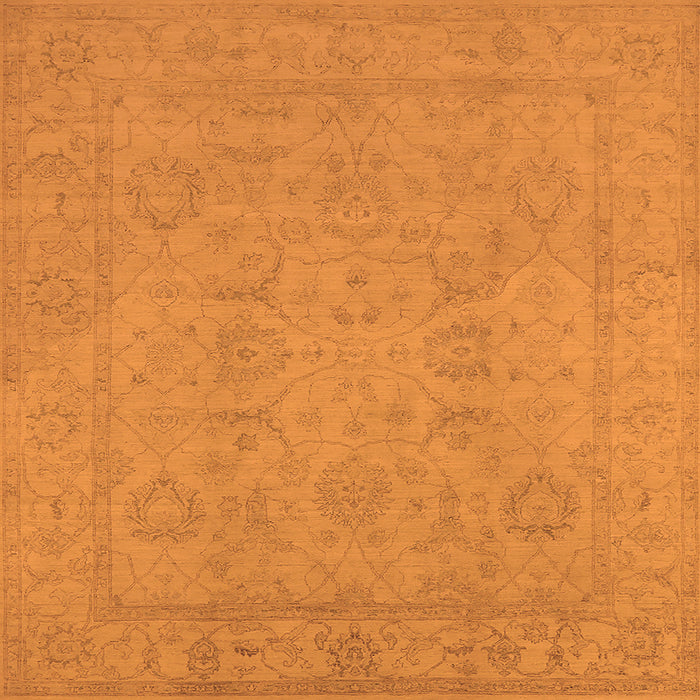 Square Oriental Orange Traditional Rug, urb917org