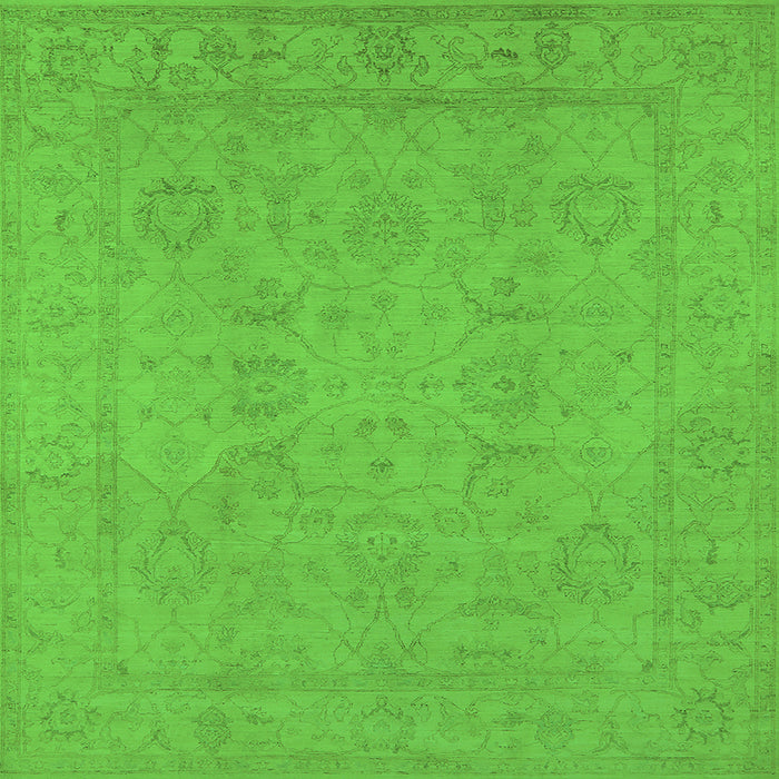 Square Oriental Green Traditional Rug, urb917grn