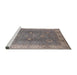 Sideview of Machine Washable Industrial Modern Sandstone Brown Rug, wshurb918