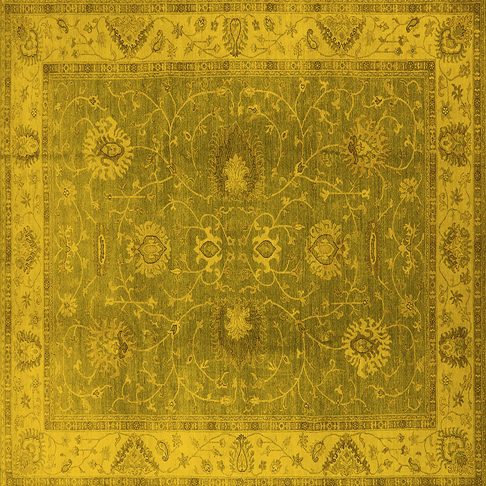 Square Oriental Yellow Traditional Rug, urb918yw