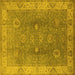 Square Oriental Yellow Traditional Rug, urb918yw