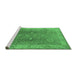 Sideview of Machine Washable Oriental Emerald Green Traditional Area Rugs, wshurb918emgrn