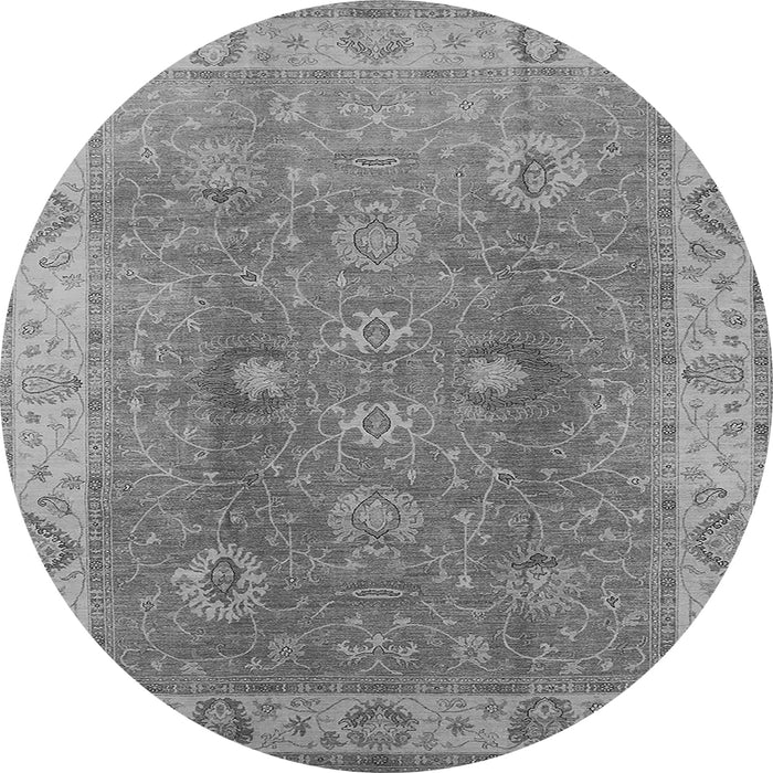 Round Oriental Gray Traditional Rug, urb918gry