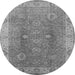 Round Oriental Gray Traditional Rug, urb918gry