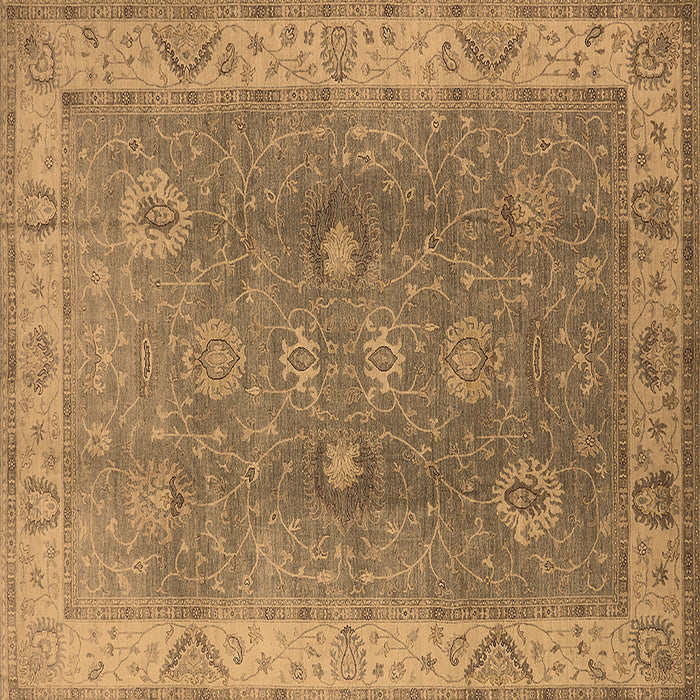 Square Machine Washable Oriental Brown Traditional Rug, wshurb918brn