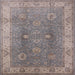Square Mid-Century Modern Sandstone Brown Oriental Rug, urb918