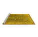 Sideview of Machine Washable Oriental Yellow Traditional Rug, wshurb918yw