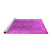 Sideview of Machine Washable Oriental Pink Traditional Rug, wshurb918pnk