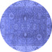 Round Oriental Blue Traditional Rug, urb918blu