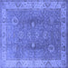 Square Machine Washable Oriental Blue Traditional Rug, wshurb918blu