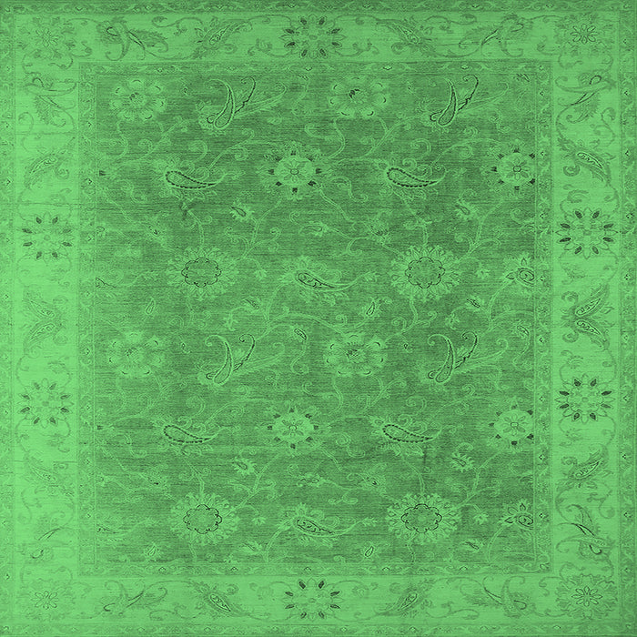 Square Oriental Emerald Green Traditional Rug, urb919emgrn