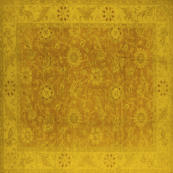 Square Oriental Yellow Traditional Rug, urb919yw