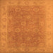 Square Machine Washable Oriental Orange Traditional Area Rugs, wshurb919org