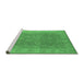 Sideview of Machine Washable Oriental Emerald Green Traditional Area Rugs, wshurb919emgrn