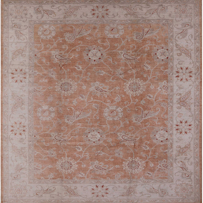 Square Machine Washable Industrial Modern Khaki Rose Pink Rug, wshurb919