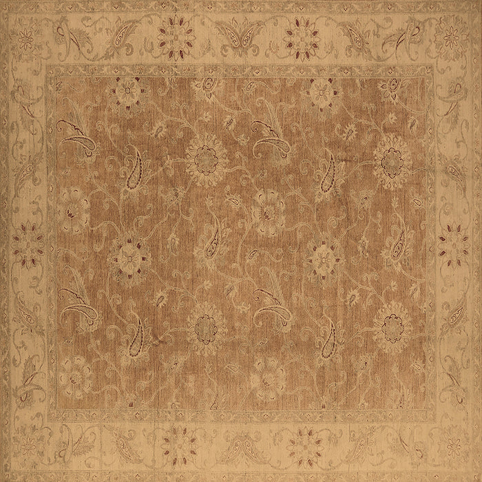 Square Oriental Brown Traditional Rug, urb919brn