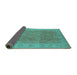 Sideview of Oriental Turquoise Traditional Rug, urb919turq