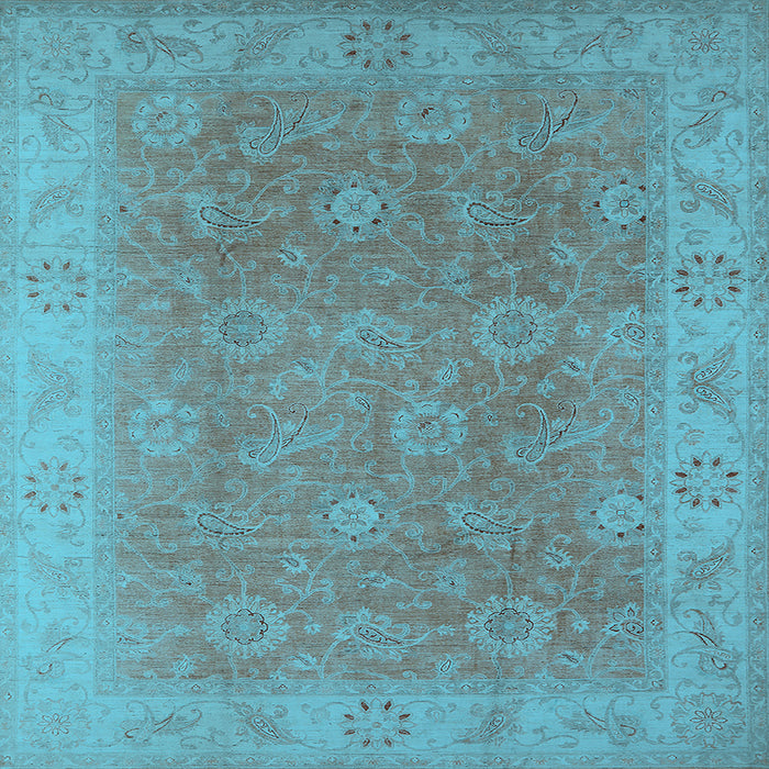 Square Oriental Light Blue Traditional Rug, urb919lblu