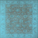 Square Oriental Light Blue Traditional Rug, urb919lblu