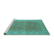 Sideview of Machine Washable Oriental Turquoise Traditional Area Rugs, wshurb919turq