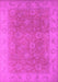 Machine Washable Oriental Pink Traditional Rug, wshurb919pnk