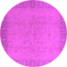 Round Oriental Pink Traditional Rug, urb920pnk