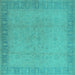 Square Oriental Turquoise Traditional Rug, urb920turq