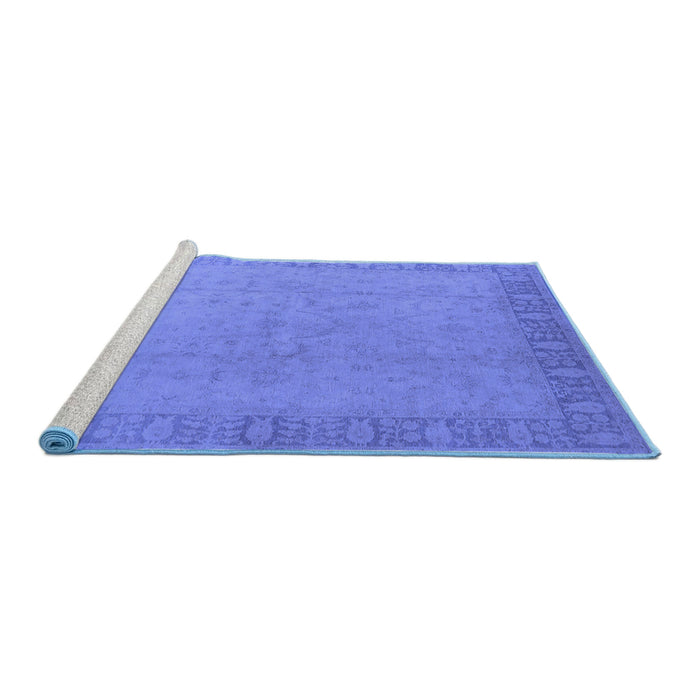 Sideview of Machine Washable Oriental Blue Traditional Rug, wshurb920blu
